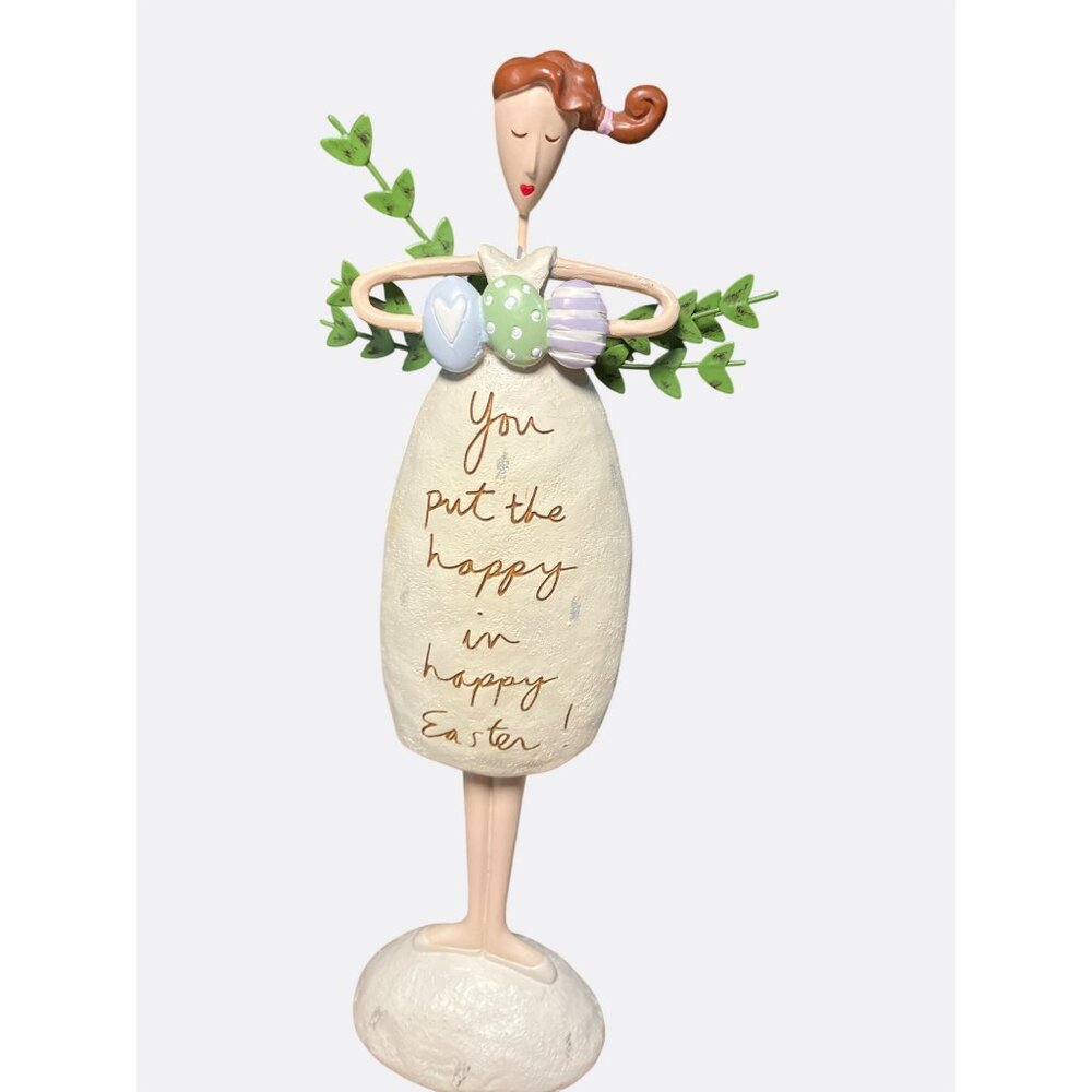 Sandra Magsamen Happy Easter Figurine With Eggs